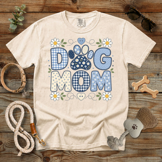 Dog Mom Floral Gingham T-Shirt | Comfort Colors® 1717