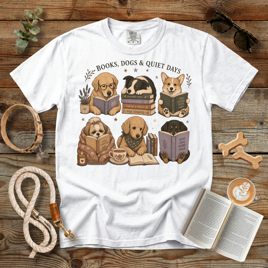 Books, Dogs & Quiet Days T-Shirt | Comfort Colors 1717