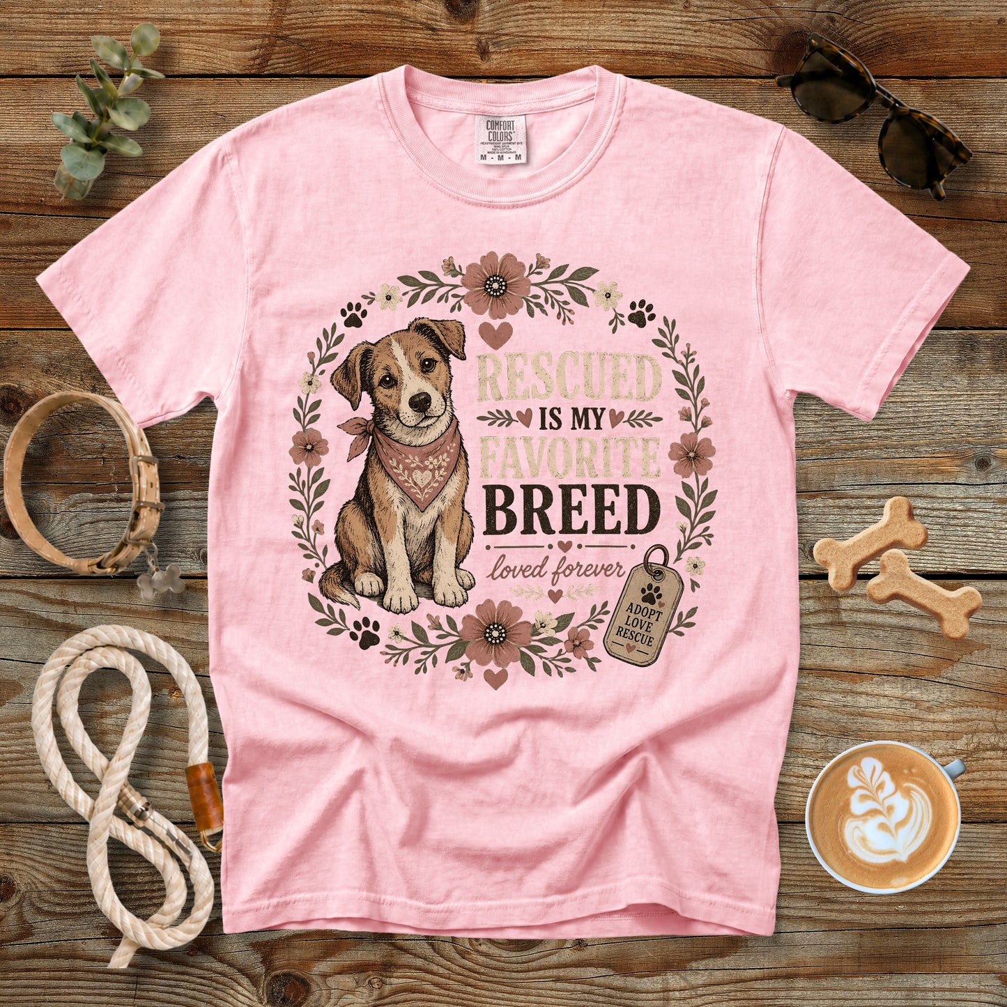 Rescued Is My Favorite Breed T-Shirt | Comfort Colors 1717