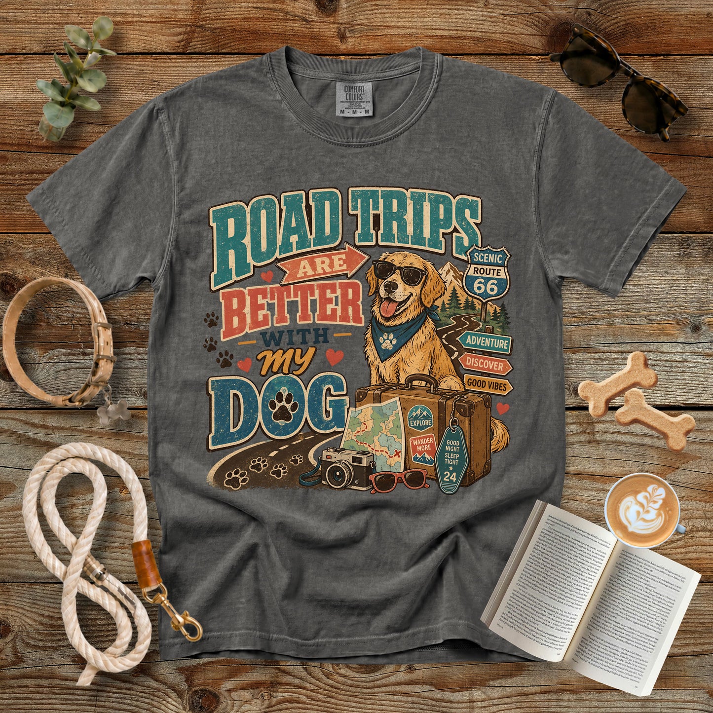 Road Trips Are Better With My Dog T-Shirt | Comfort Colors 1717 Dog Mom Tee