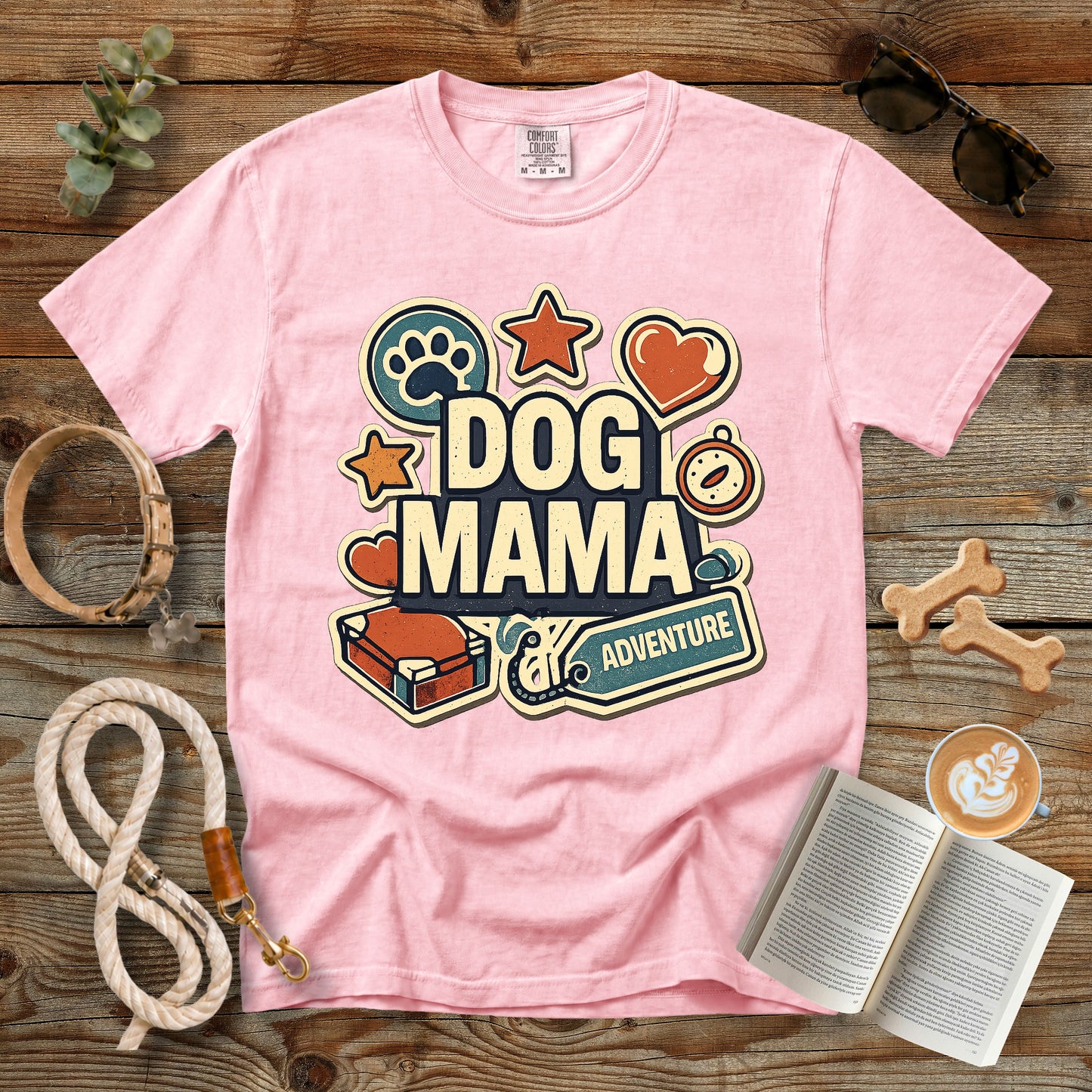 Dog Mama Adventure T-Shirt | Comfort Colors 1717 Retro Dog Mom Graphic Tee