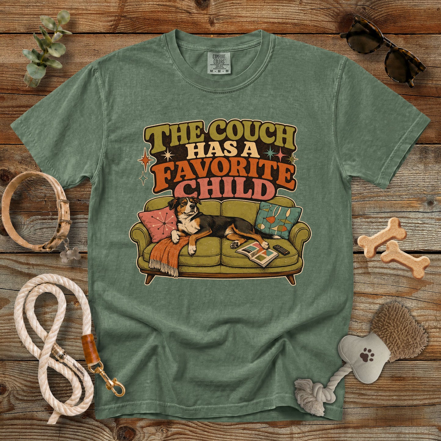 The Couch Has a Favorite Child T-Shirt | Dog Mom Tee Comfort Colors 1717