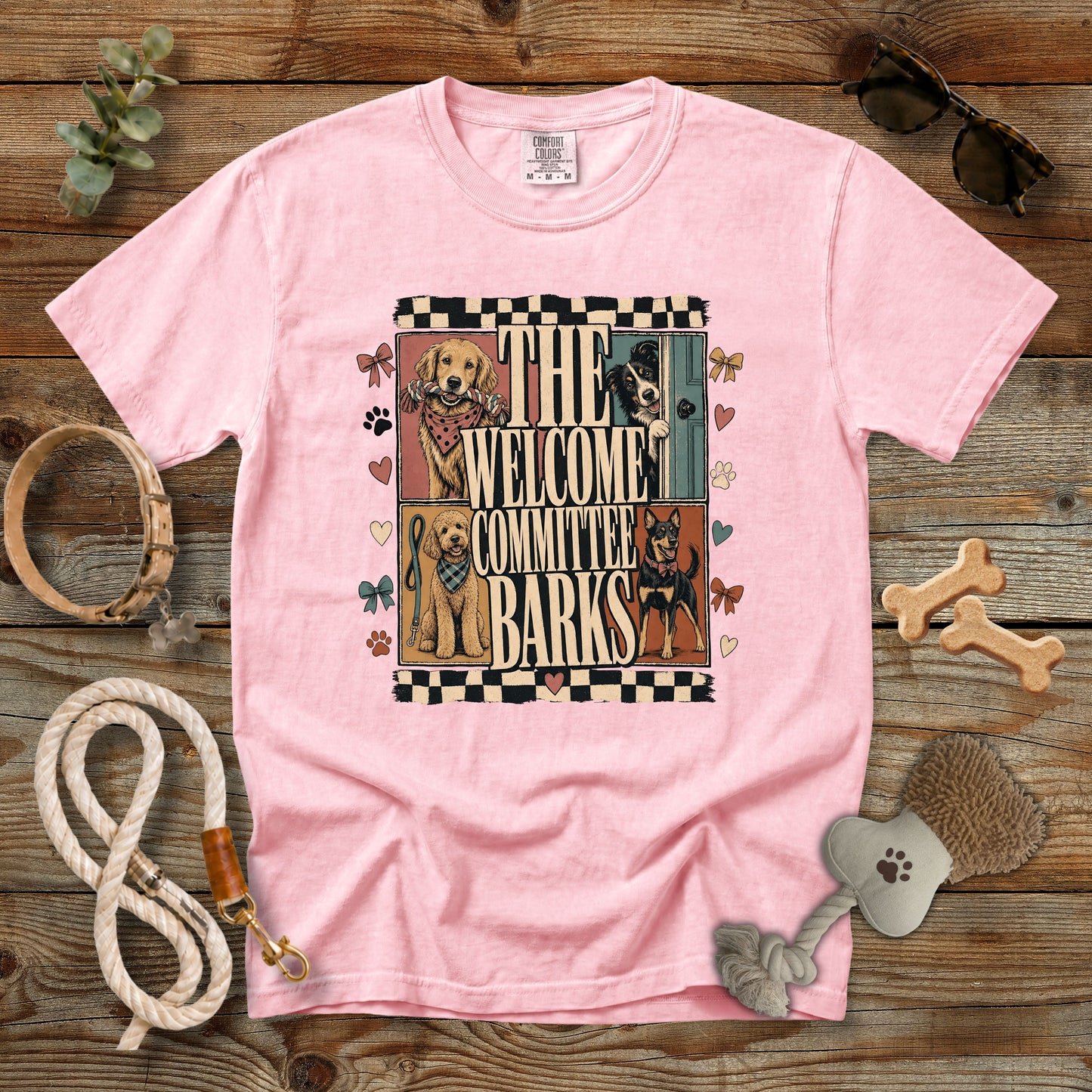 The Welcome Committee Barks T-Shirt | Dog Mom Tee Comfort Colors 1717
