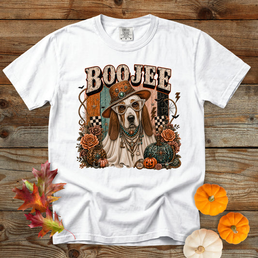 Boojee Ghost Basset Hound T-Shirt | Dog Mom Tee Comfort Colors 1717