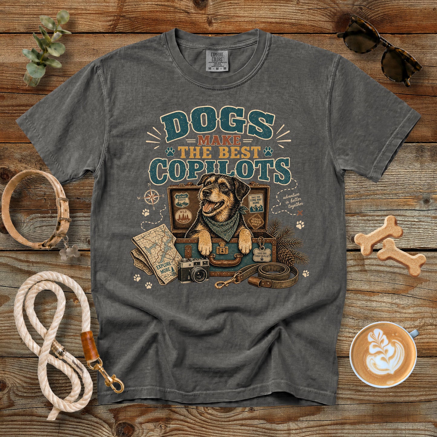 Dogs Make the Best Copilots T-Shirt | Dog Mom Comfort Colors 1717