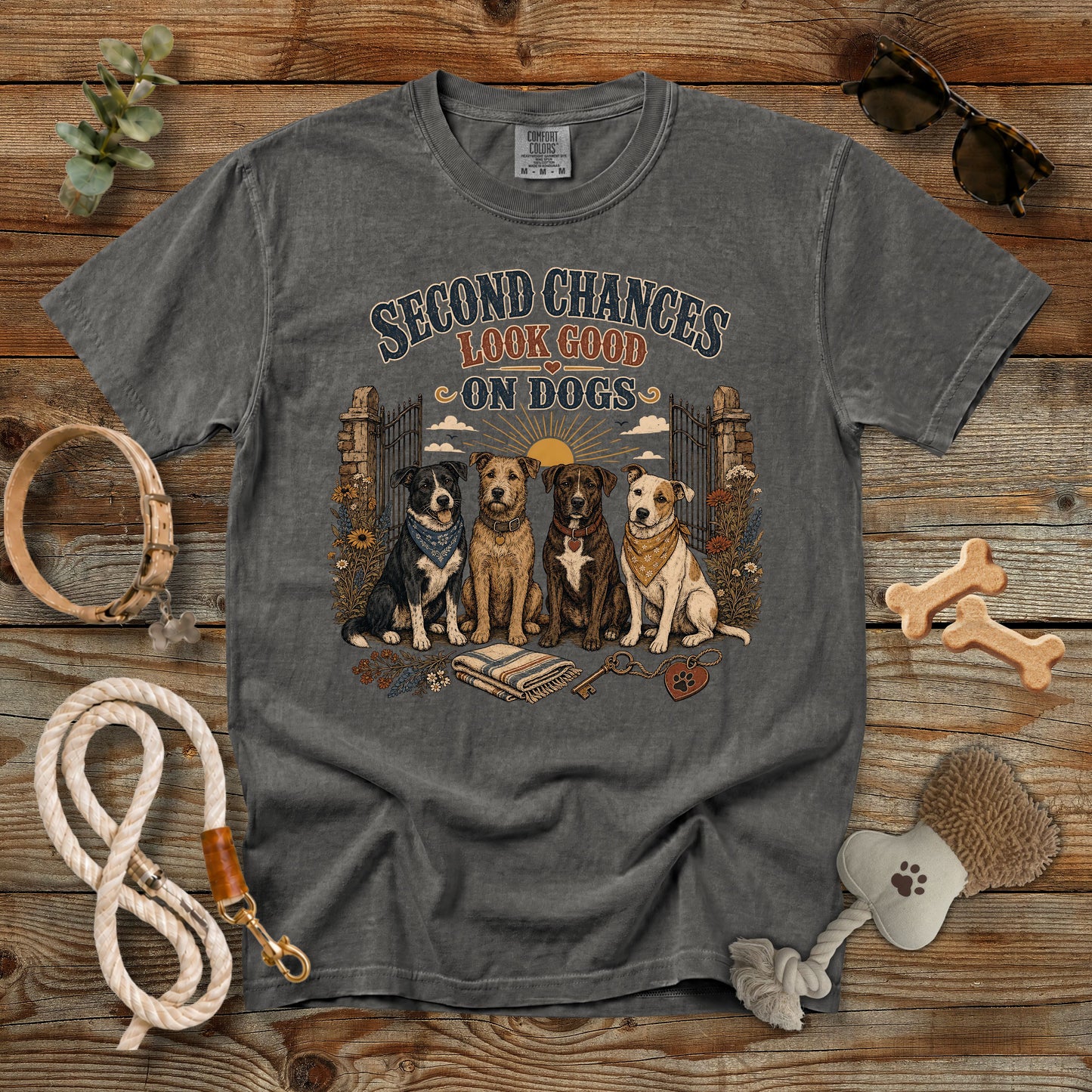 Second Chances Look Good on Dogs T-Shirt | Dog Mom Comfort Colors 1717