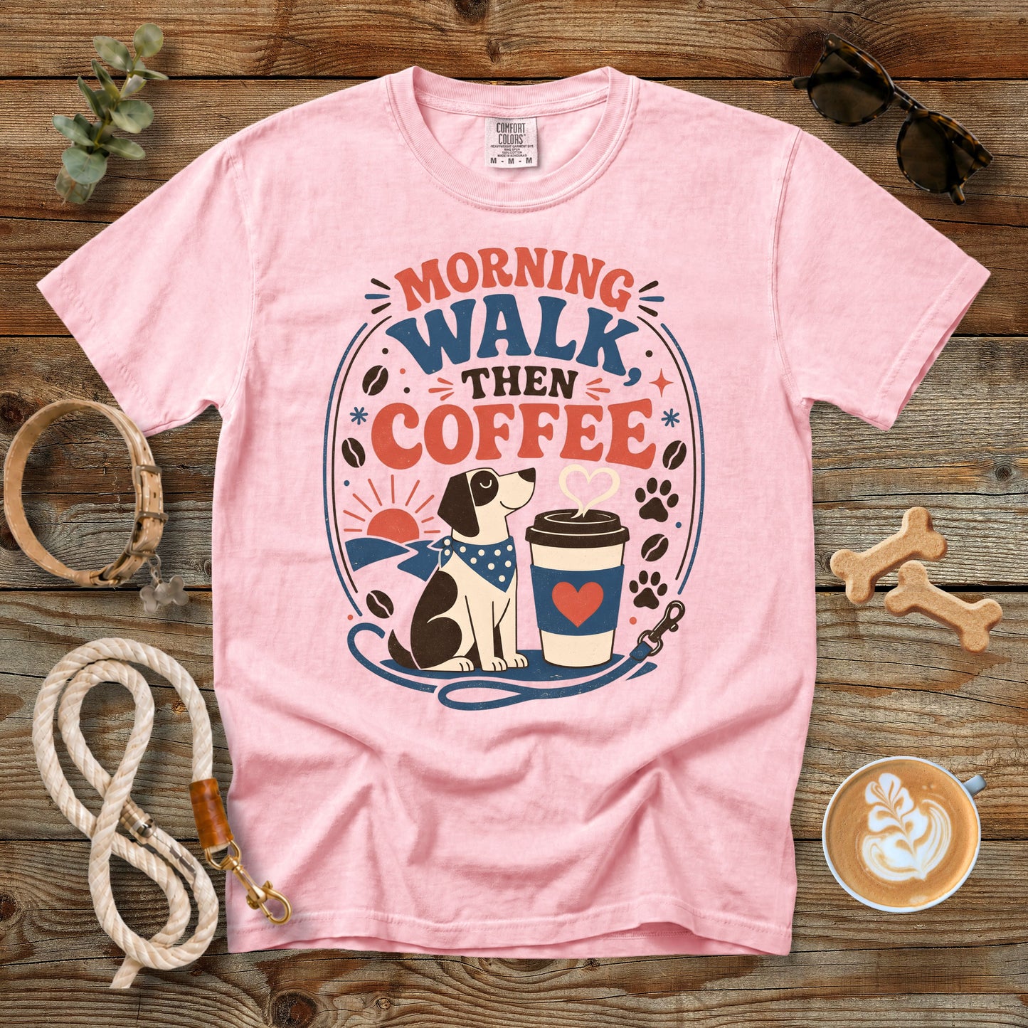 Morning Walk Then Coffee T-Shirt | Comfort Colors® 1717
