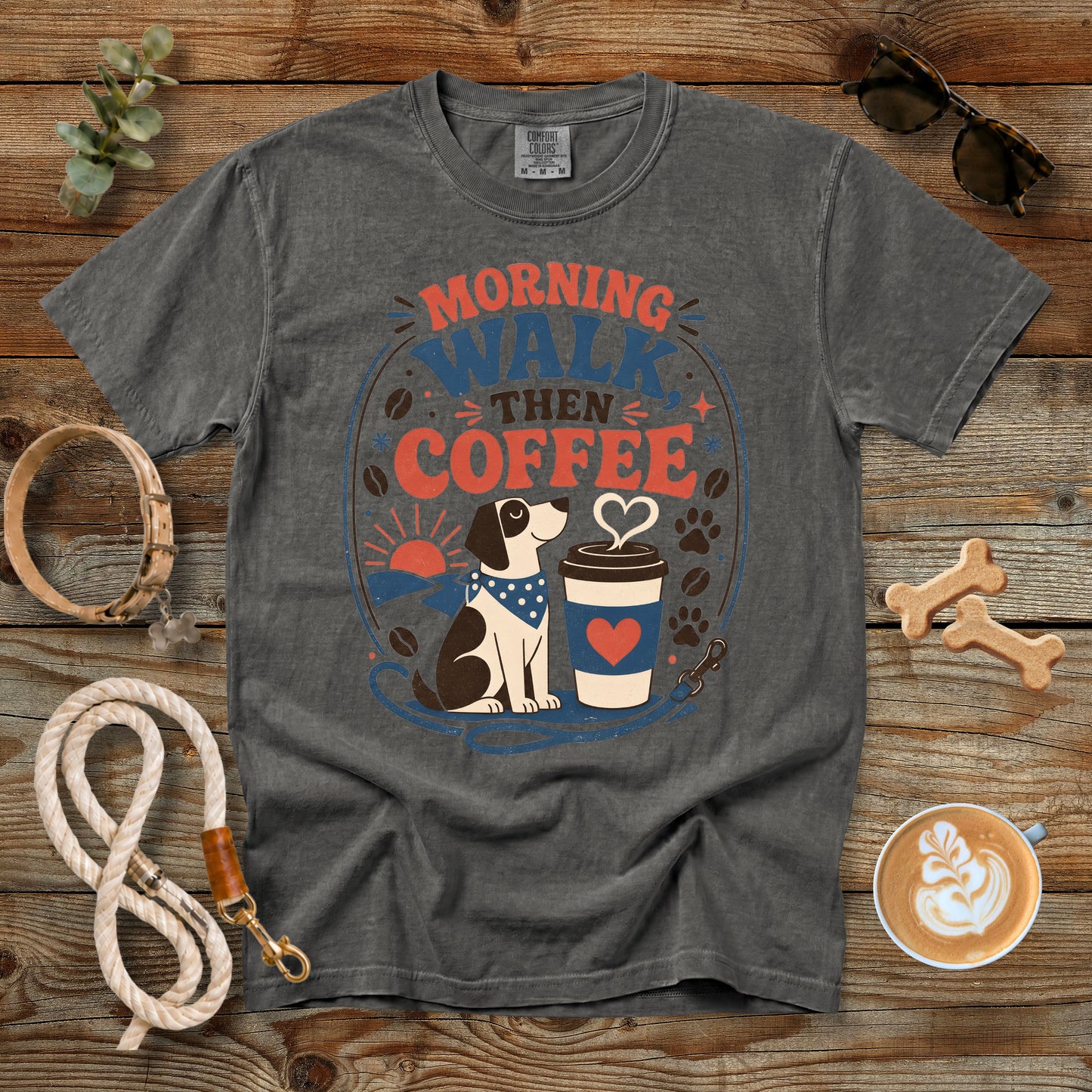 Morning Walk Then Coffee T-Shirt | Comfort Colors® 1717