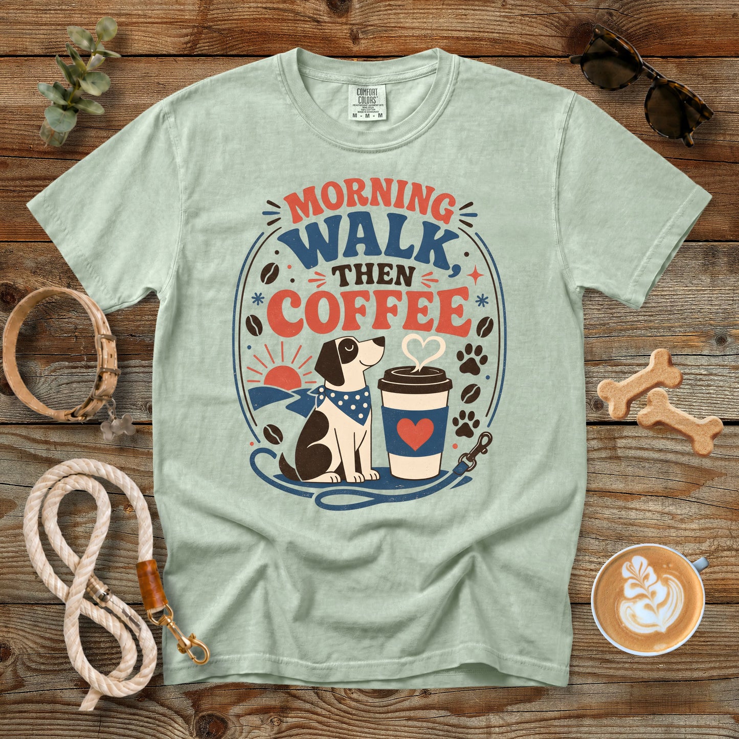 Morning Walk Then Coffee T-Shirt | Comfort Colors® 1717