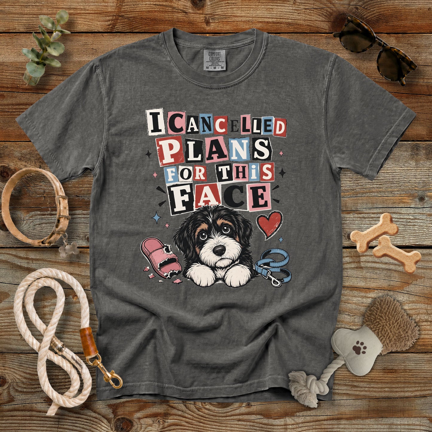 I Canceled Plans for This Face Dog Mom T-Shirt | Comfort Colors 1717