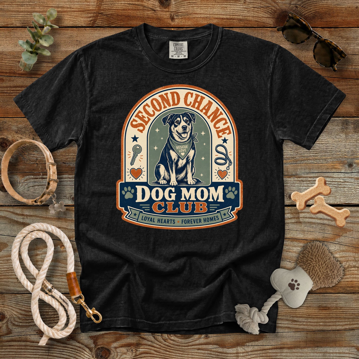 Second Chance Dog Mom T-Shirt | Comfort Colors 1717