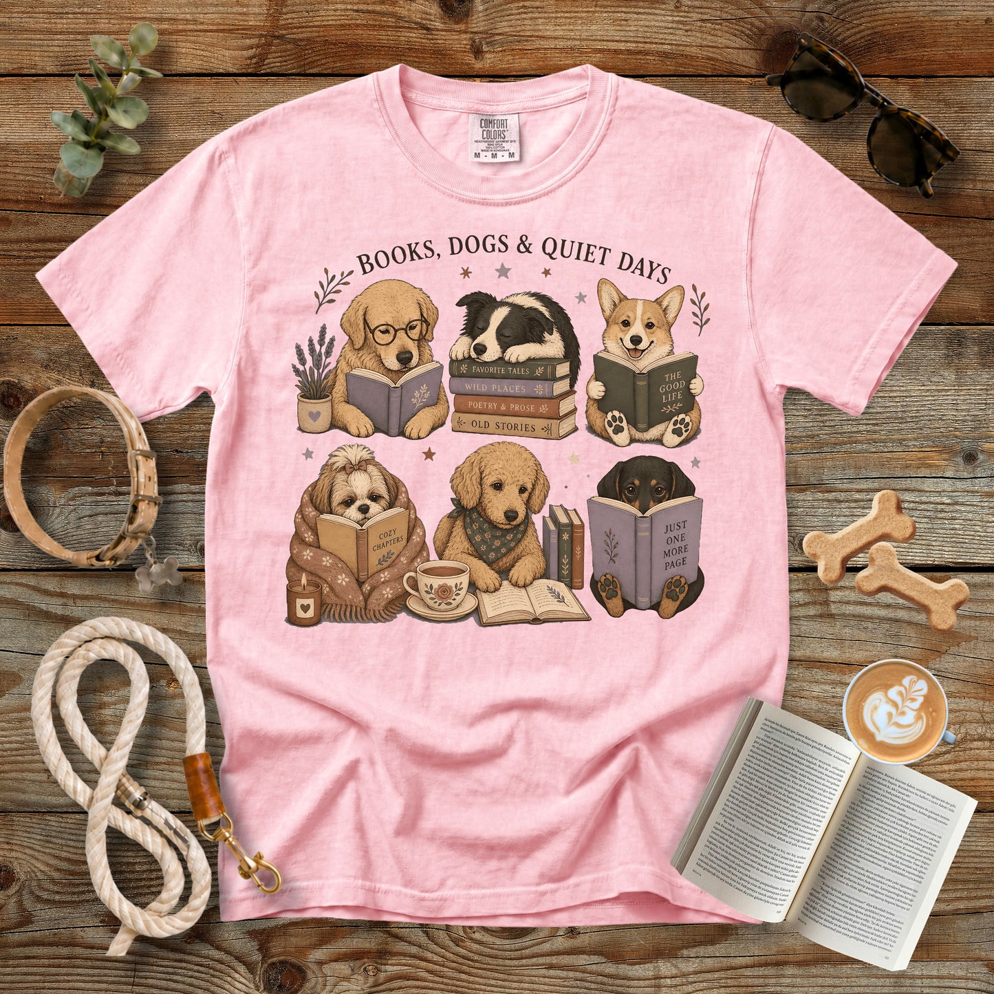Books, Dogs & Quiet Days T-Shirt | Comfort Colors 1717