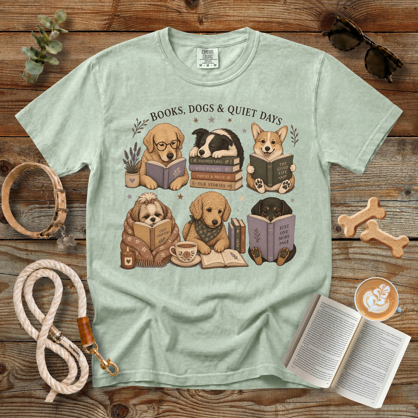 Books, Dogs & Quiet Days T-Shirt | Comfort Colors 1717