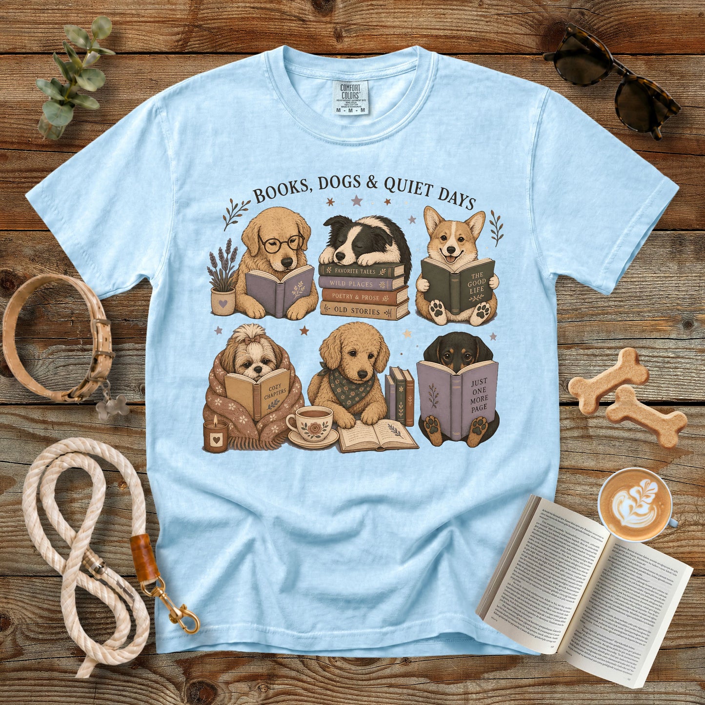 Books, Dogs & Quiet Days T-Shirt | Comfort Colors 1717
