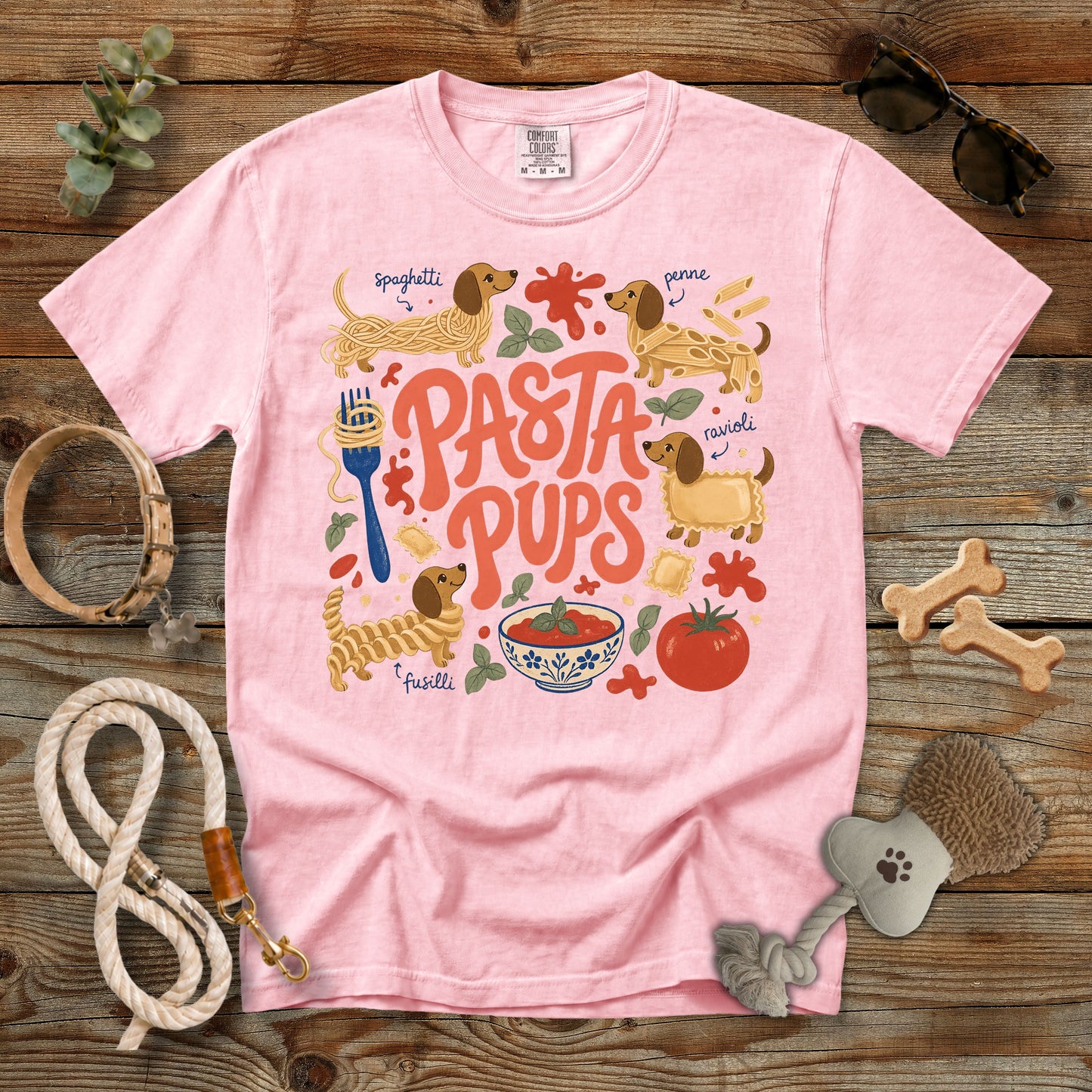 Pasta Pups Funny Dog Lover T-Shirt | Comfort Colors 1717