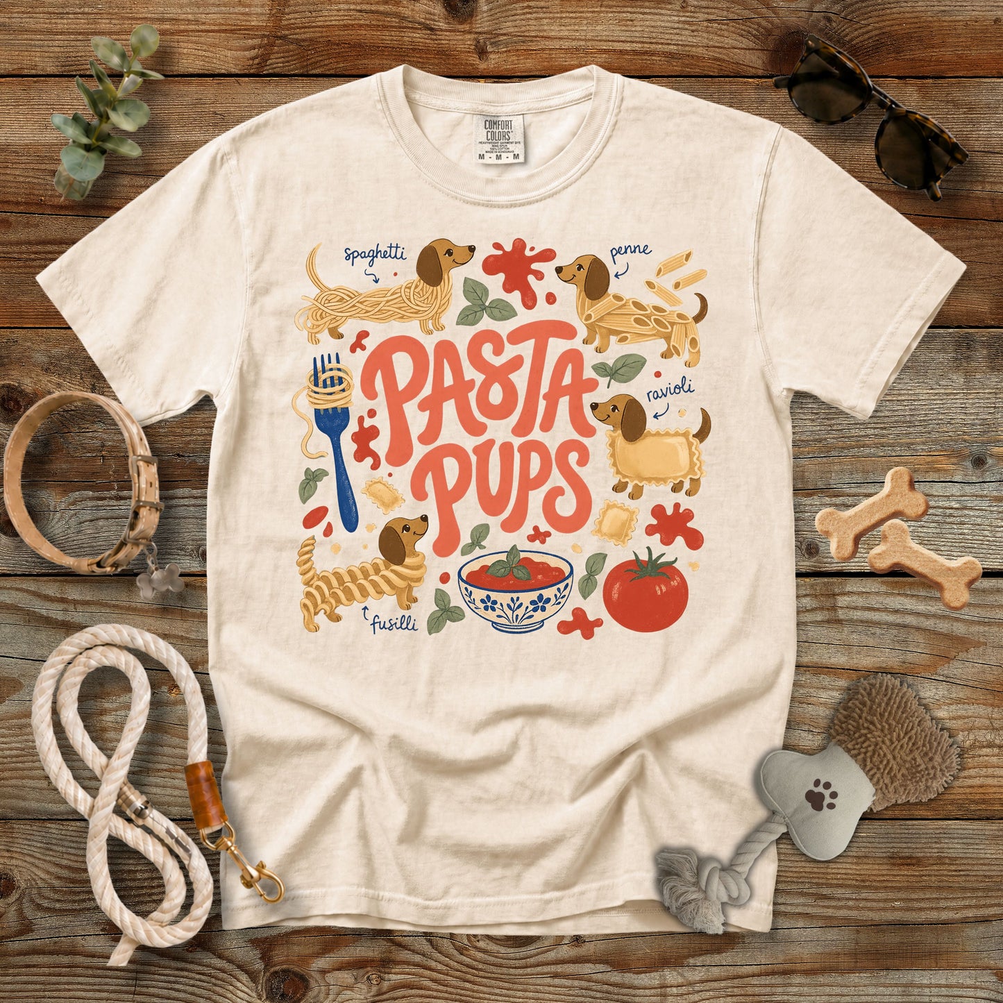 Pasta Pups Funny Dog Lover T-Shirt | Comfort Colors 1717