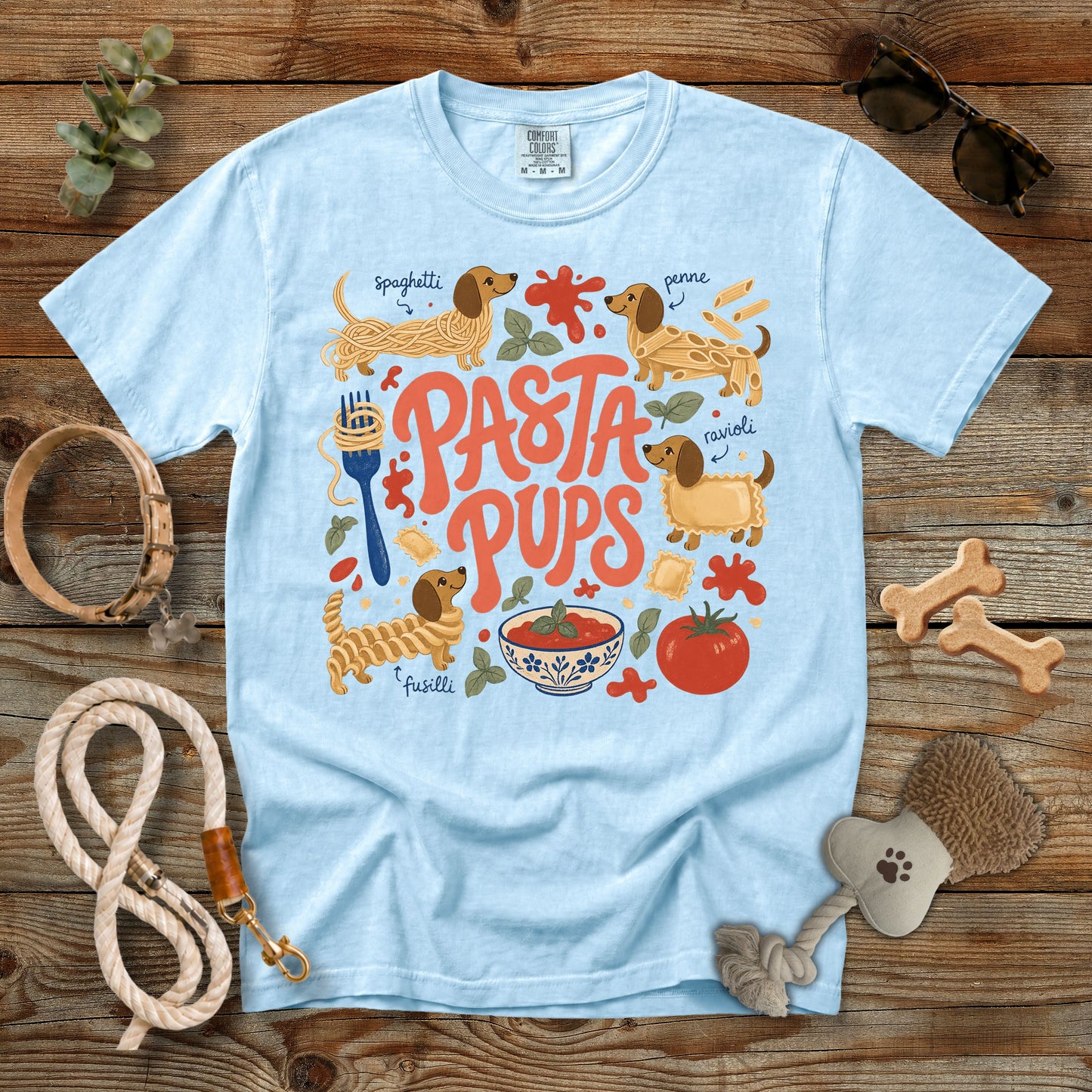 Pasta Pups Funny Dog Lover T-Shirt | Comfort Colors 1717