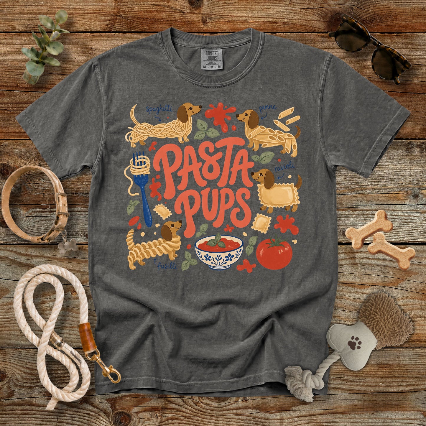 Pasta Pups Funny Dog Lover T-Shirt | Comfort Colors 1717