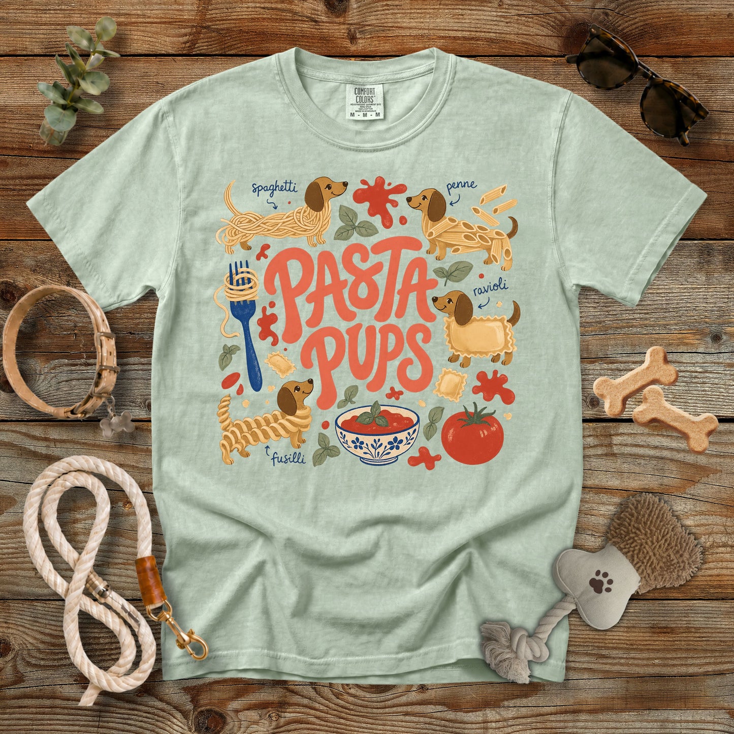 Pasta Pups Funny Dog Lover T-Shirt | Comfort Colors 1717