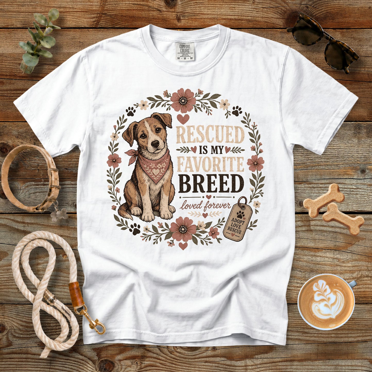 Rescued Is My Favorite Breed T-Shirt | Comfort Colors 1717