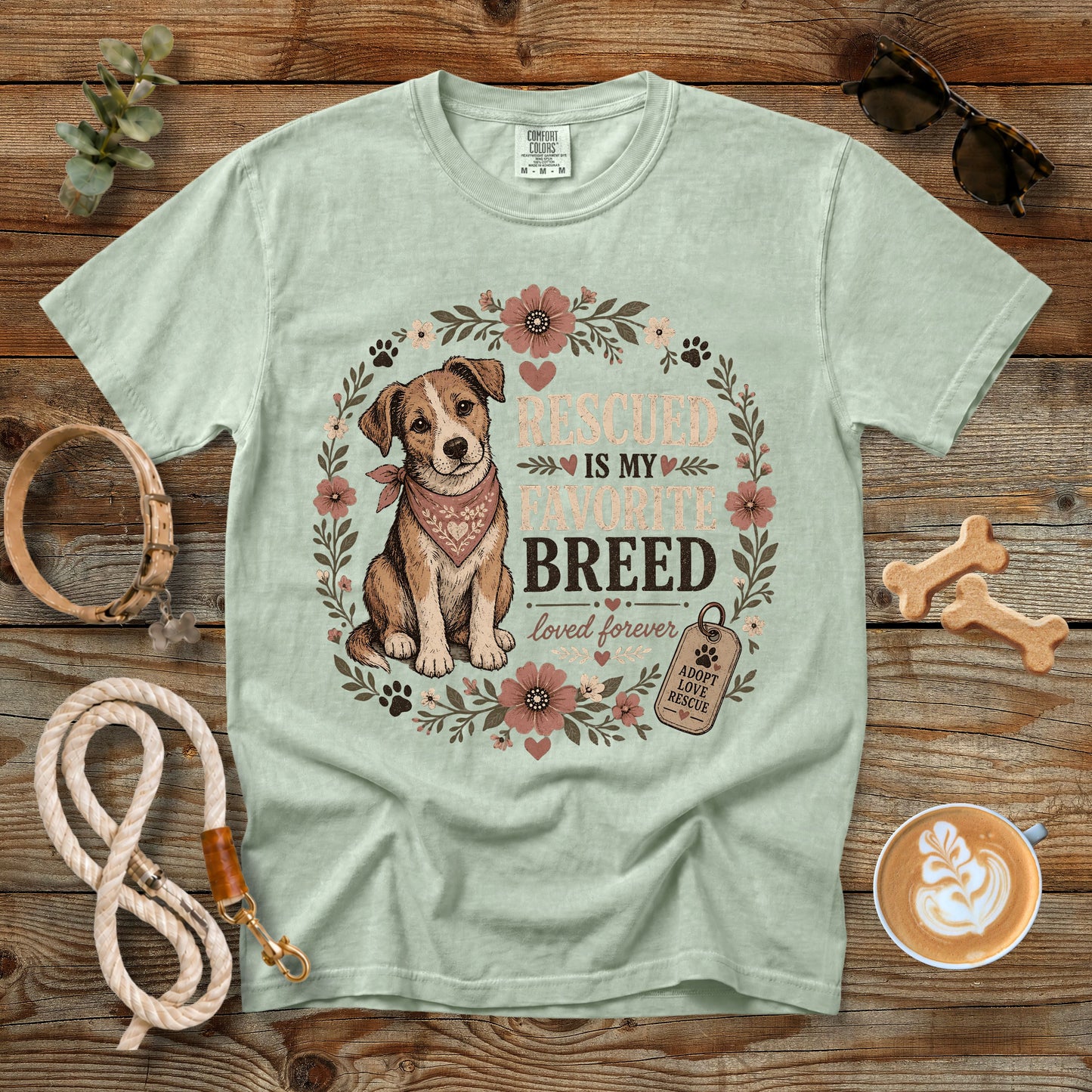 Rescued Is My Favorite Breed T-Shirt | Comfort Colors 1717