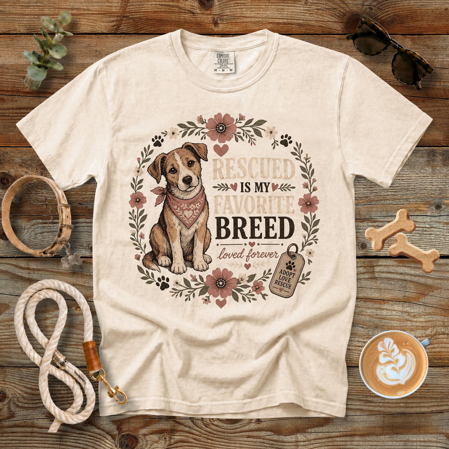 Rescued Is My Favorite Breed T-Shirt | Comfort Colors 1717
