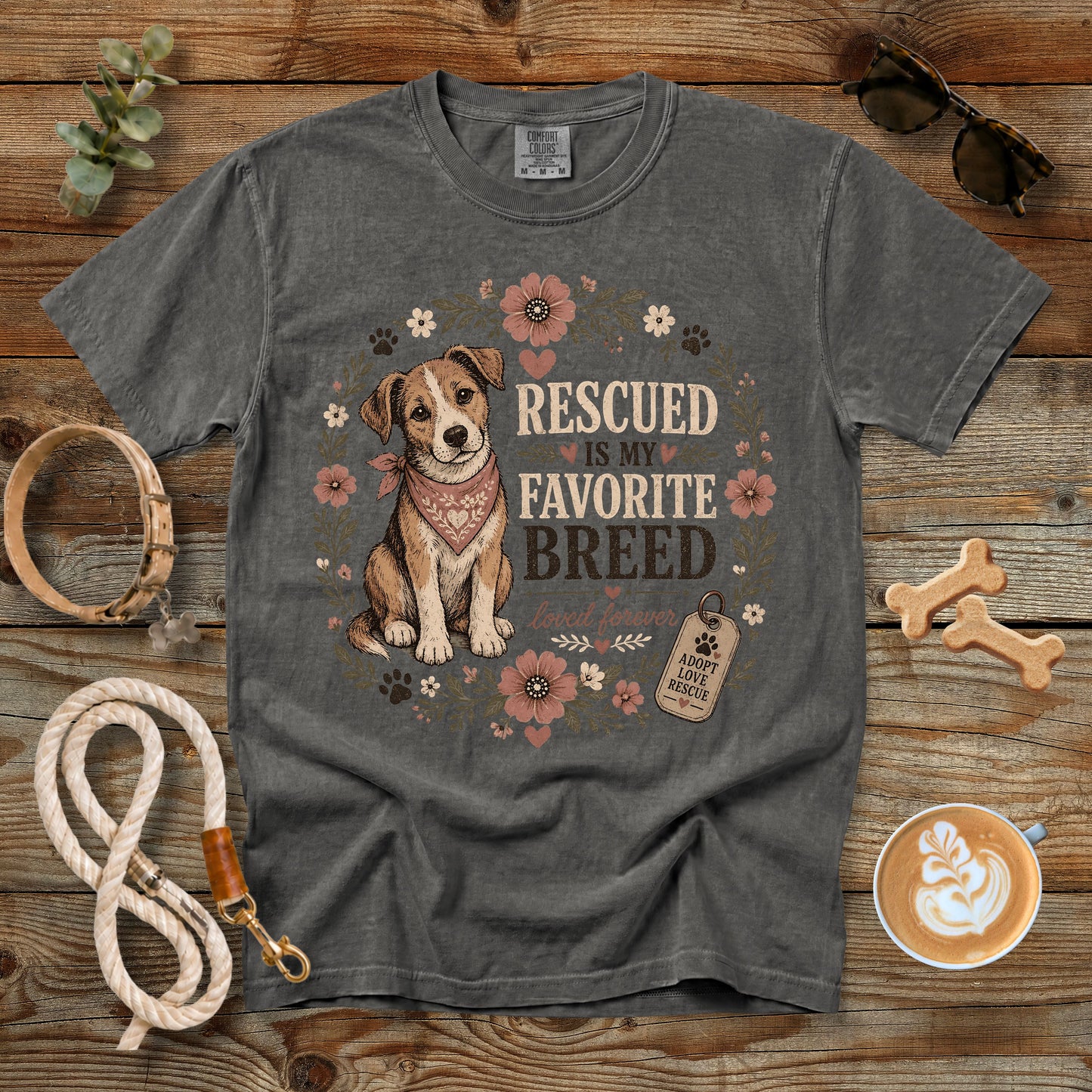 Rescued Is My Favorite Breed T-Shirt | Comfort Colors 1717