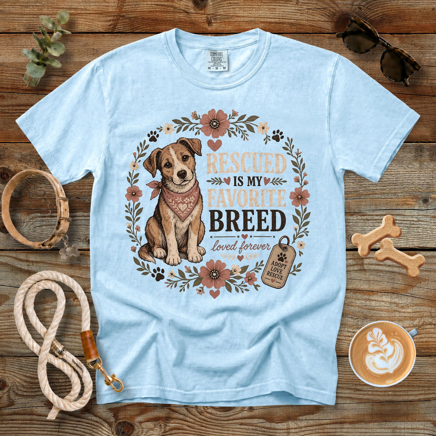 Rescued Is My Favorite Breed T-Shirt | Comfort Colors 1717