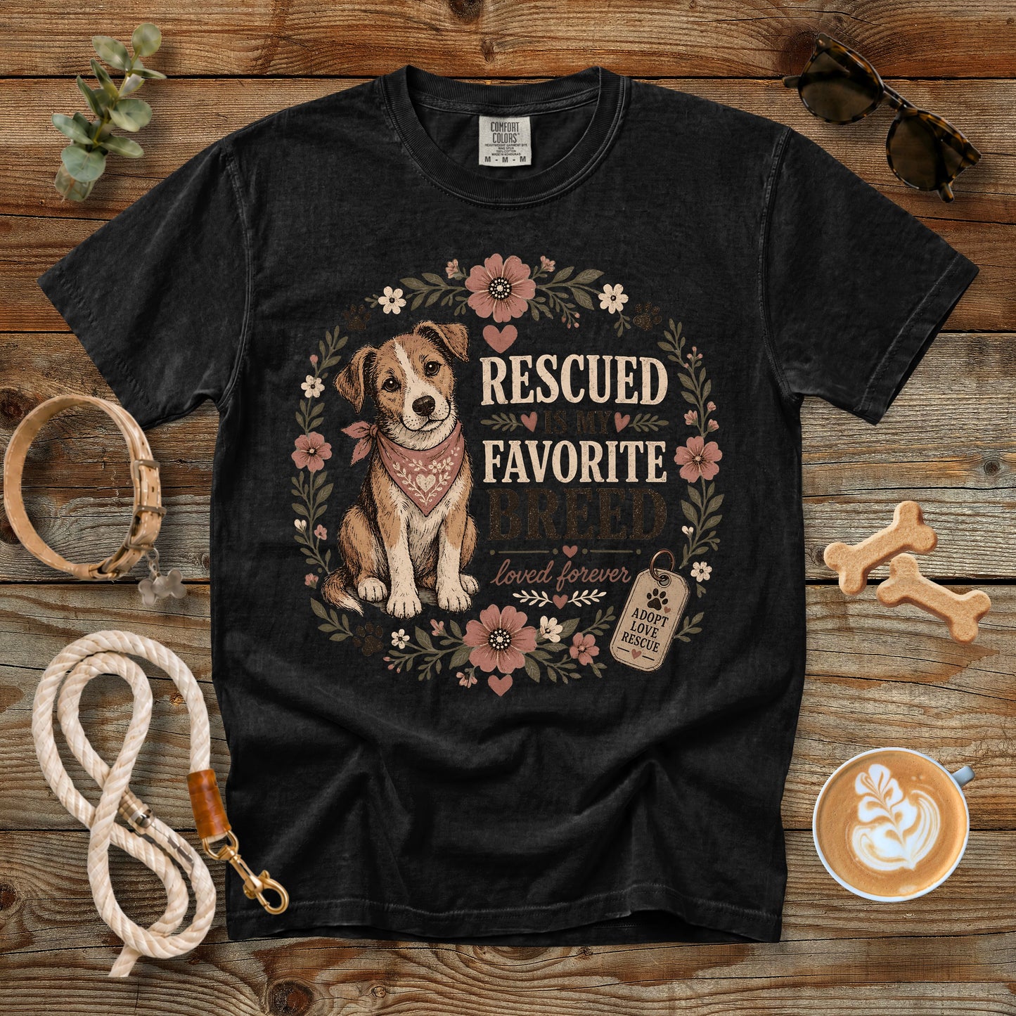 Rescued Is My Favorite Breed T-Shirt | Comfort Colors 1717
