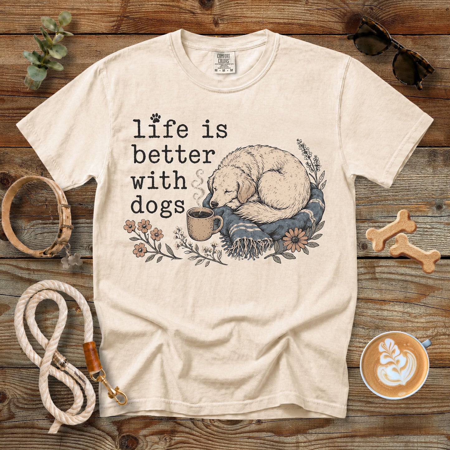 Life Is Better with Dogs T-Shirt | Comfort Colors 1717