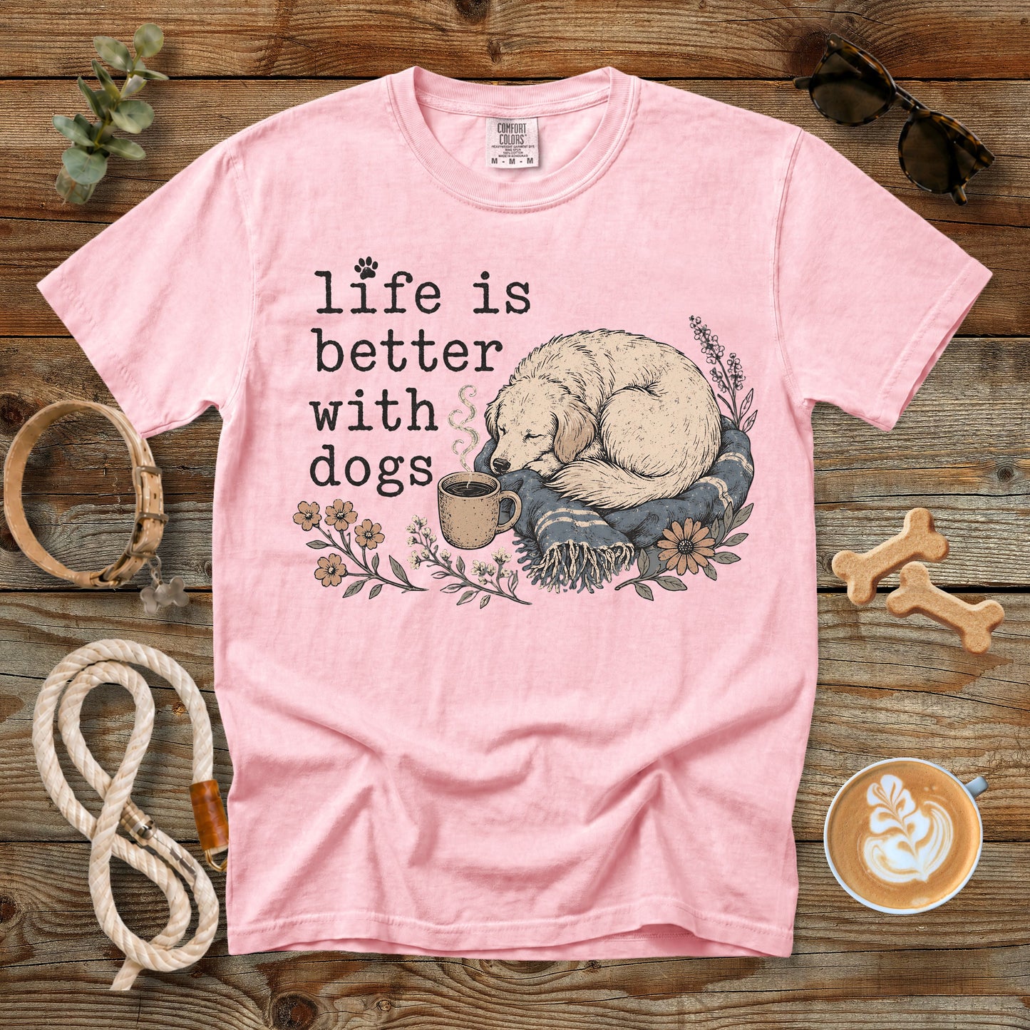 Life Is Better with Dogs T-Shirt | Comfort Colors 1717