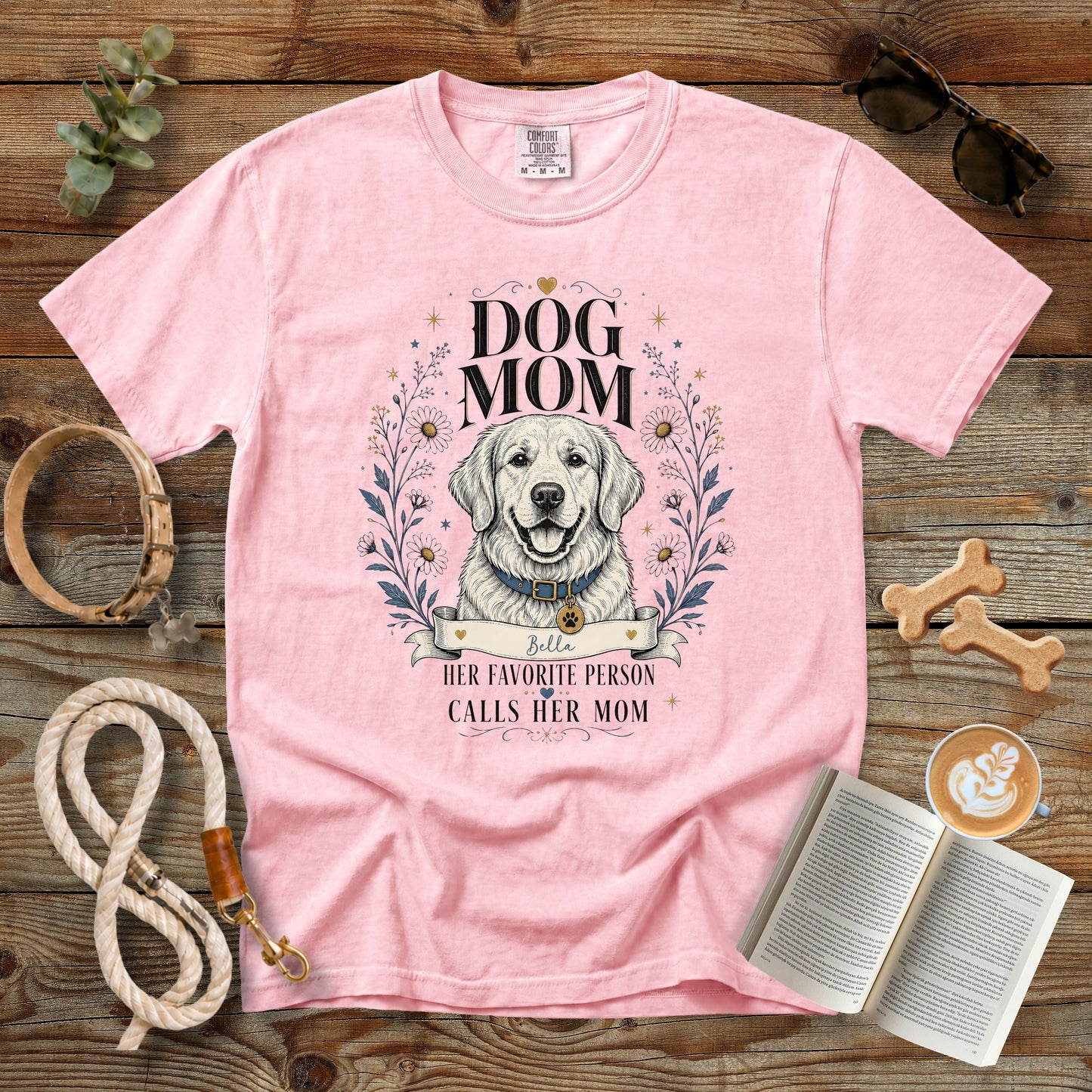 Personalized Dog Mom T-Shirt | Her Favorite Person Calls Her Mom Comfort Colors 1717