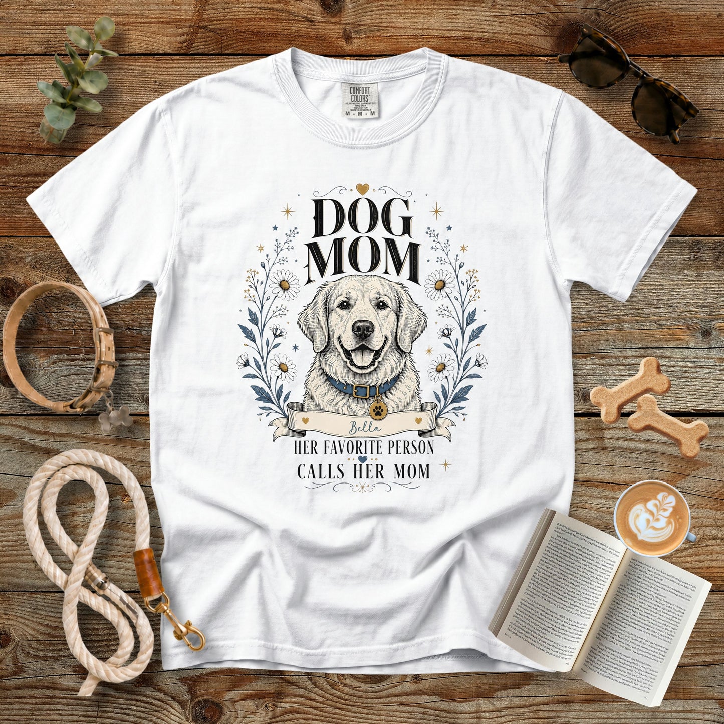 Personalized Dog Mom T-Shirt | Her Favorite Person Calls Her Mom Comfort Colors 1717