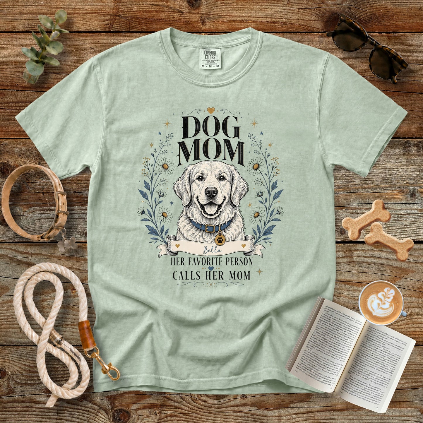 Personalized Dog Mom T-Shirt | Her Favorite Person Calls Her Mom Comfort Colors 1717
