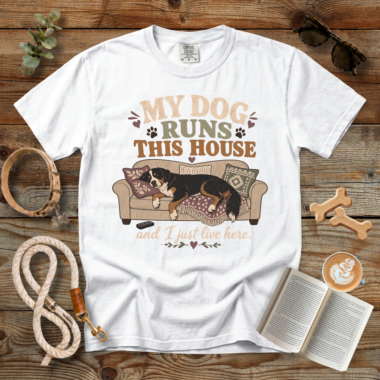 My Dog Runs This House T-Shirt | Comfort Colors 1717 Funny Dog Mom Shirt