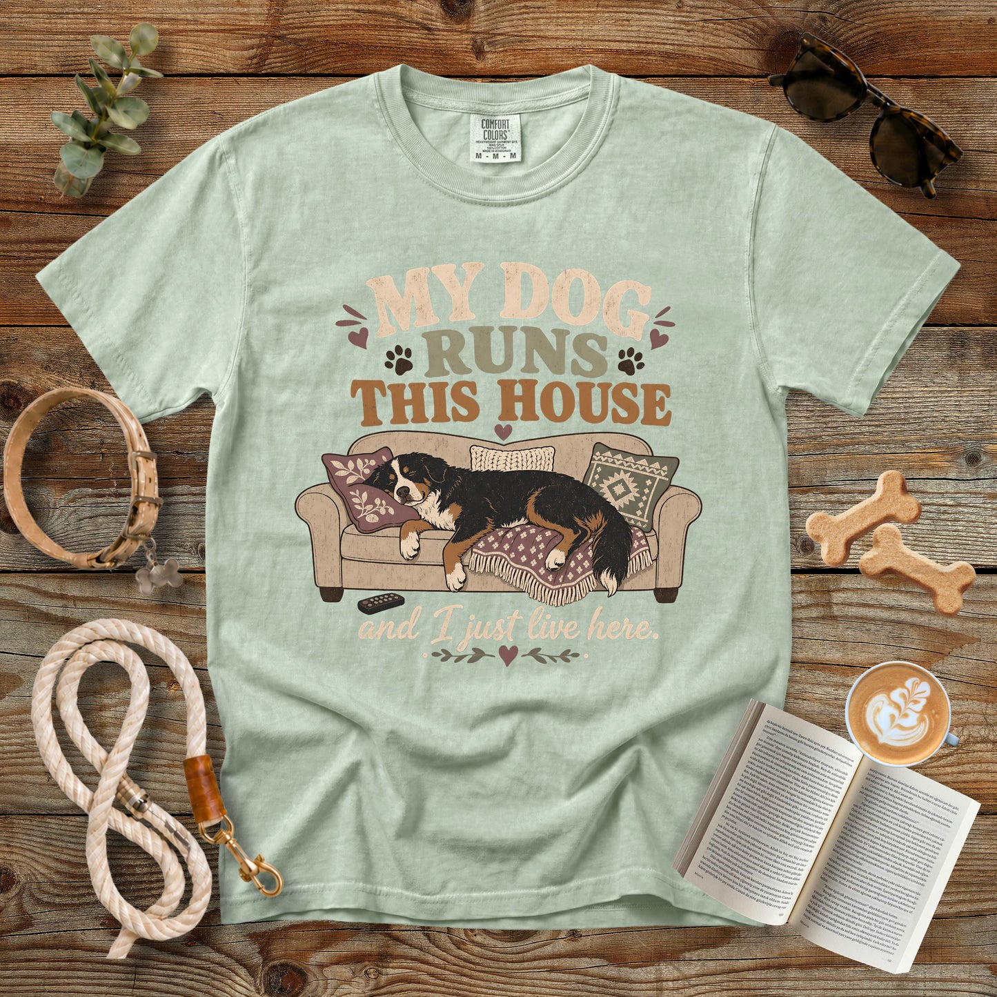 My Dog Runs This House T-Shirt | Comfort Colors 1717 Funny Dog Mom Shirt