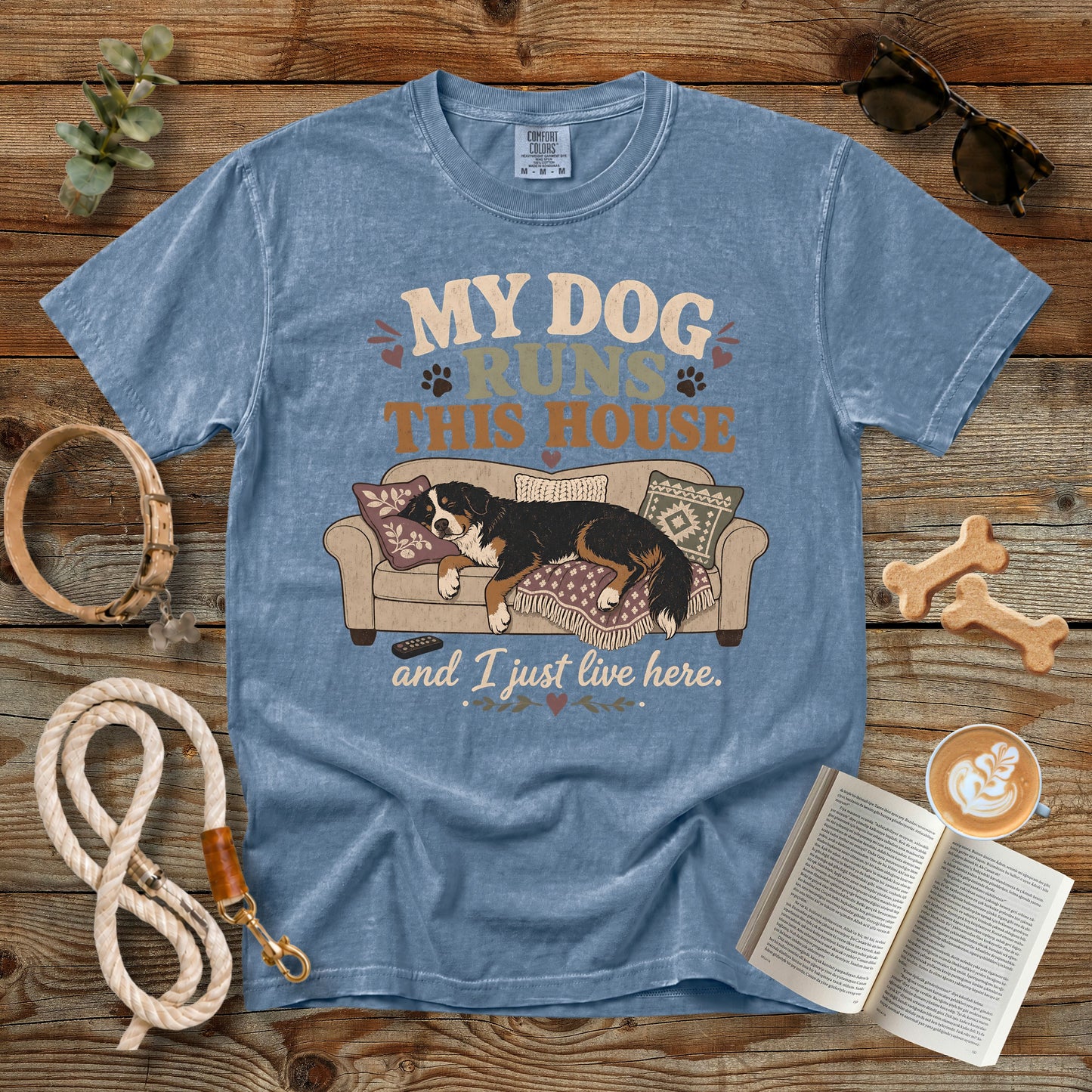 My Dog Runs This House T-Shirt | Comfort Colors 1717 Funny Dog Mom Shirt