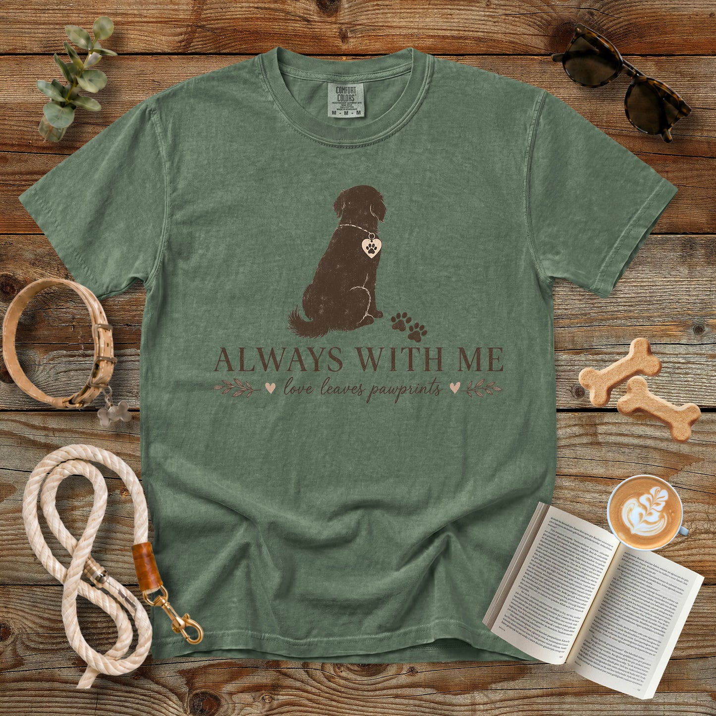 Always With Me Memorial Dog Mom T-Shirt | Comfort Colors 1717 Personalized Pet Loss Shirt