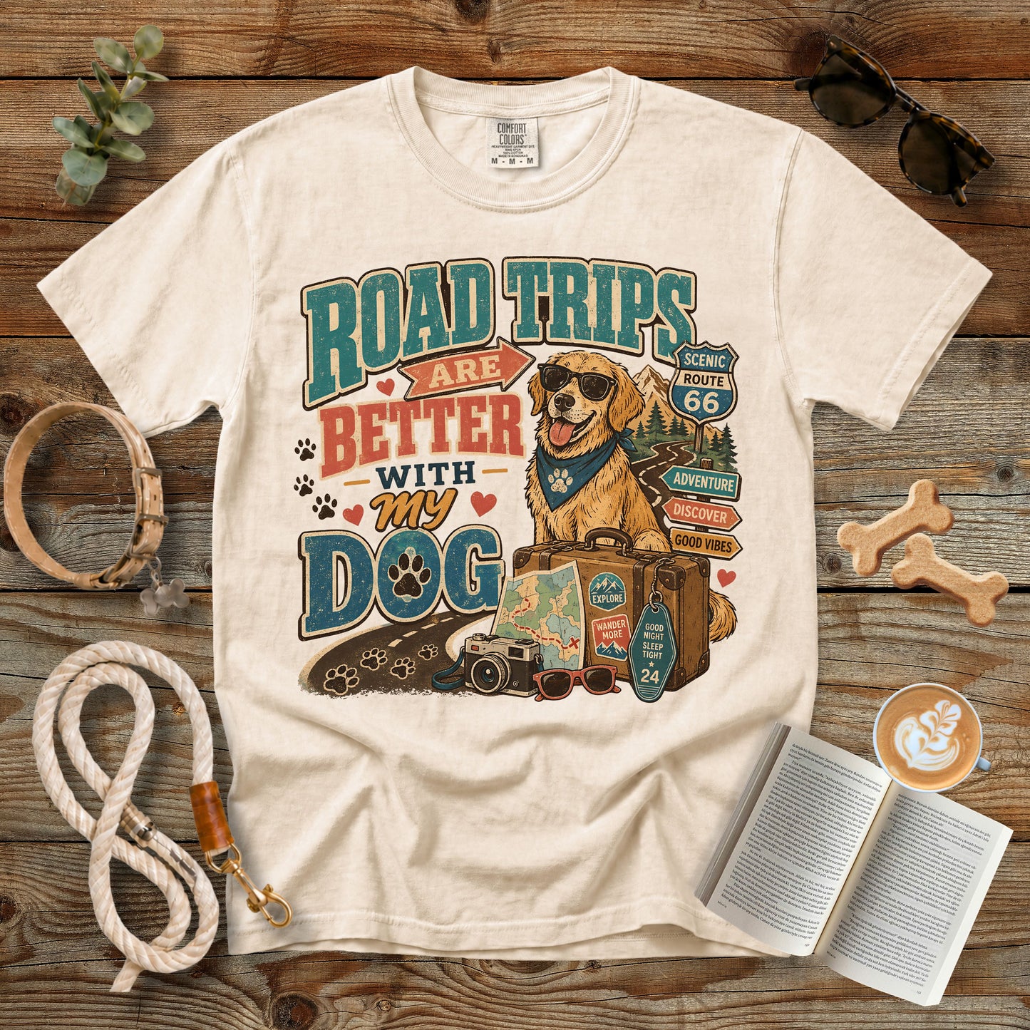 Road Trips Are Better With My Dog T-Shirt | Comfort Colors 1717 Dog Mom Tee
