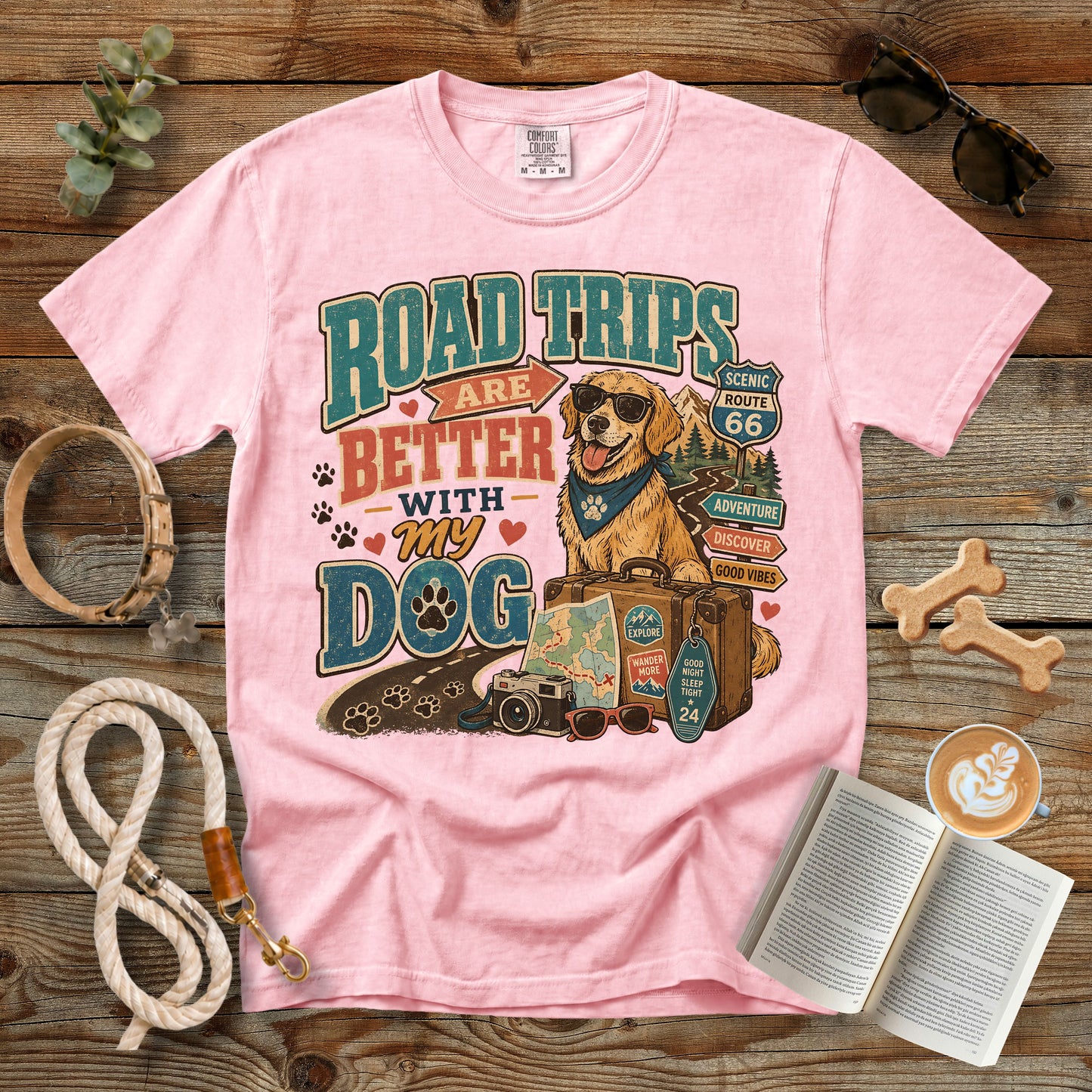 Road Trips Are Better With My Dog T-Shirt | Comfort Colors 1717 Dog Mom Tee