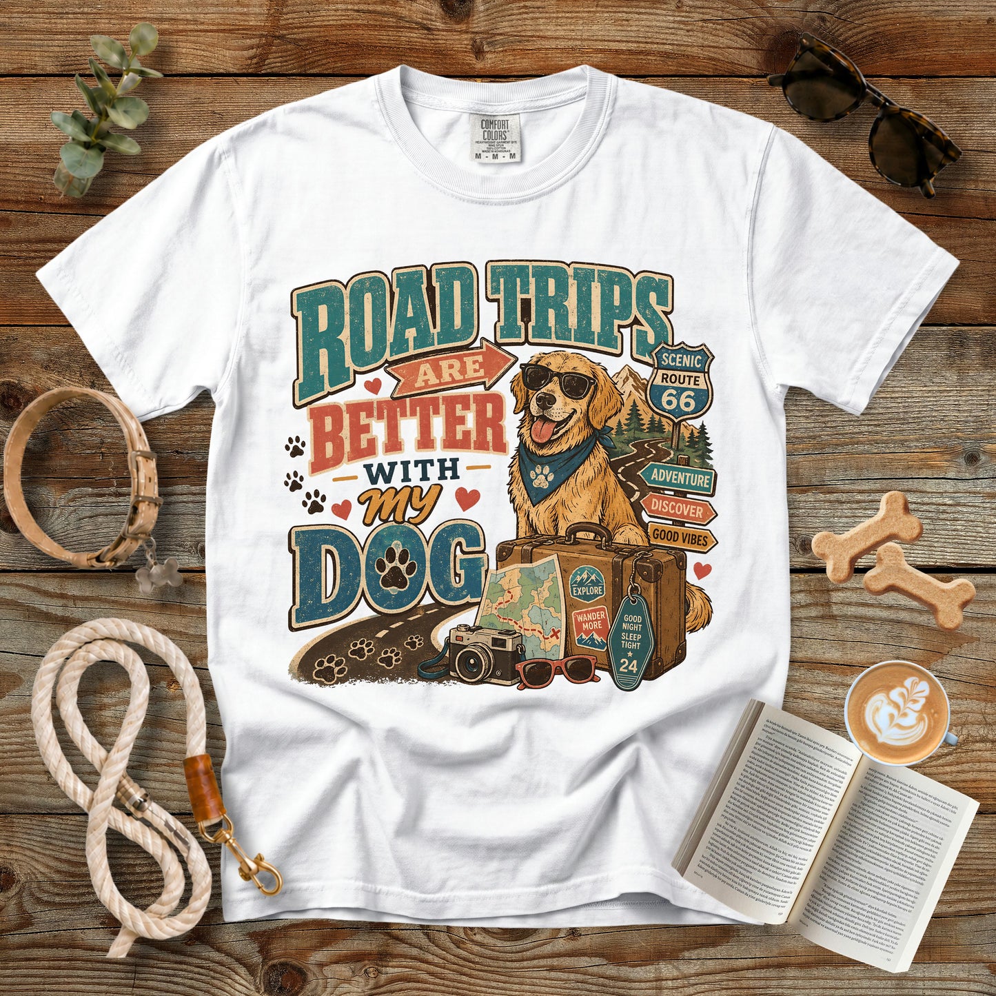 Road Trips Are Better With My Dog T-Shirt | Comfort Colors 1717 Dog Mom Tee