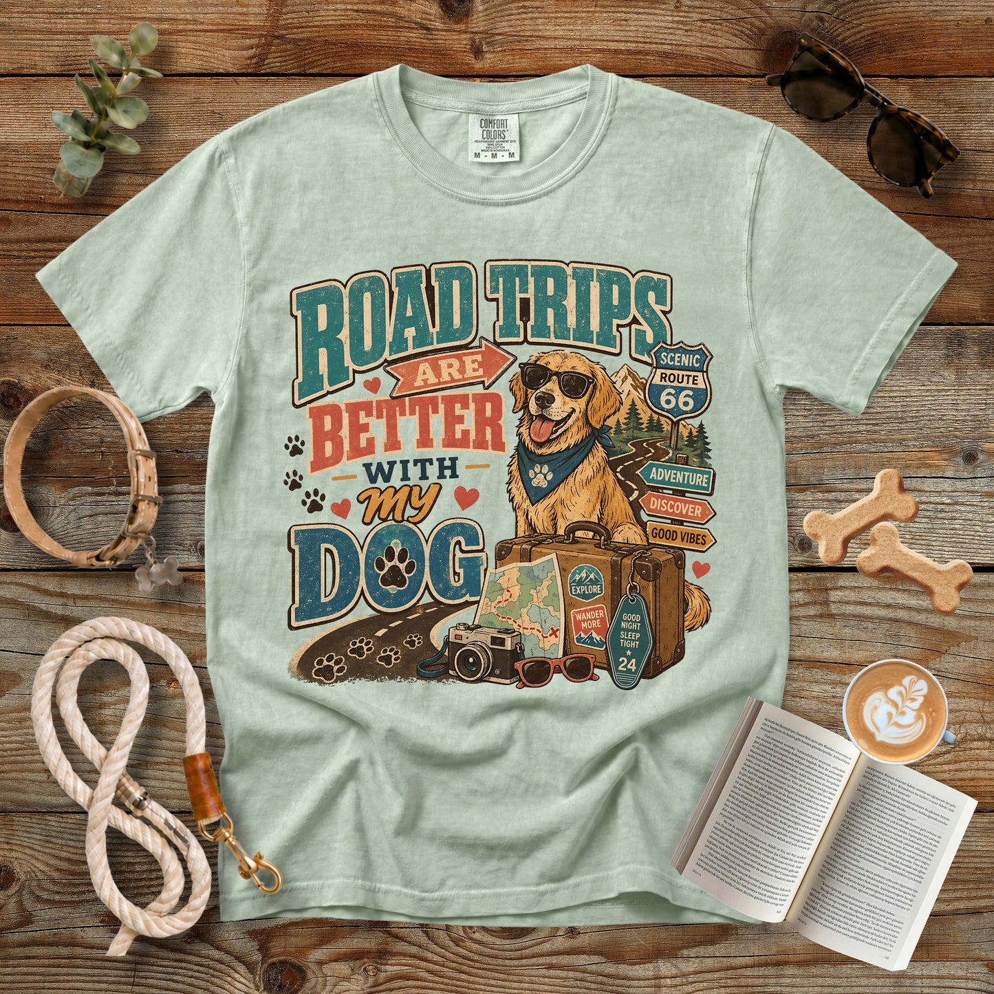 Road Trips Are Better With My Dog T-Shirt | Comfort Colors 1717 Dog Mom Tee