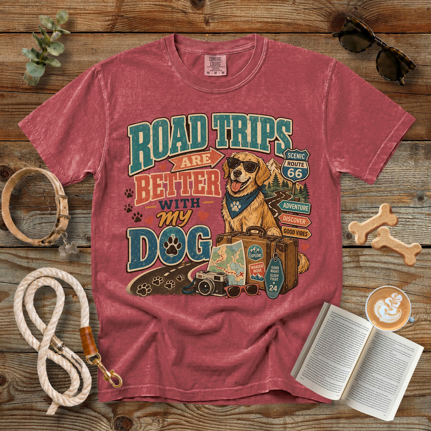 Road Trips Are Better With My Dog T-Shirt | Comfort Colors 1717 Dog Mom Tee