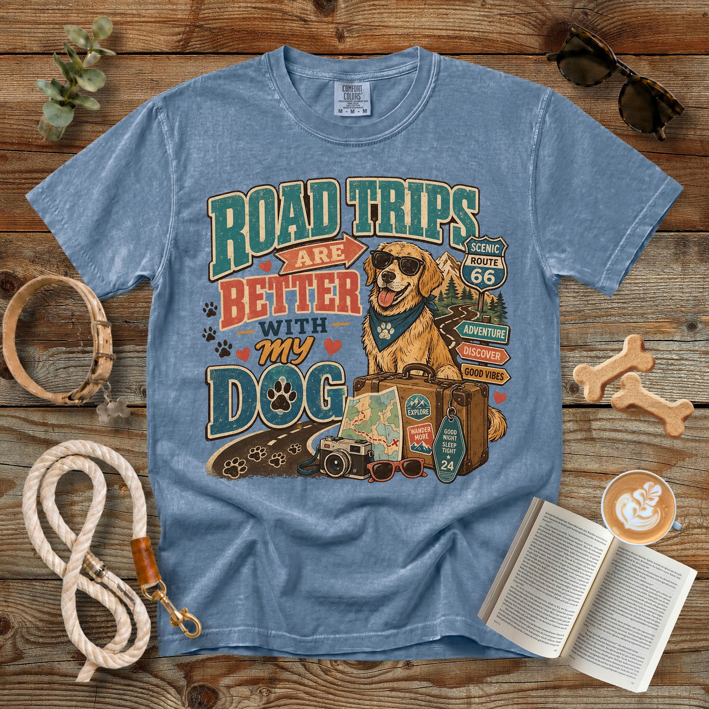 Road Trips Are Better With My Dog T-Shirt | Comfort Colors 1717 Dog Mom Tee