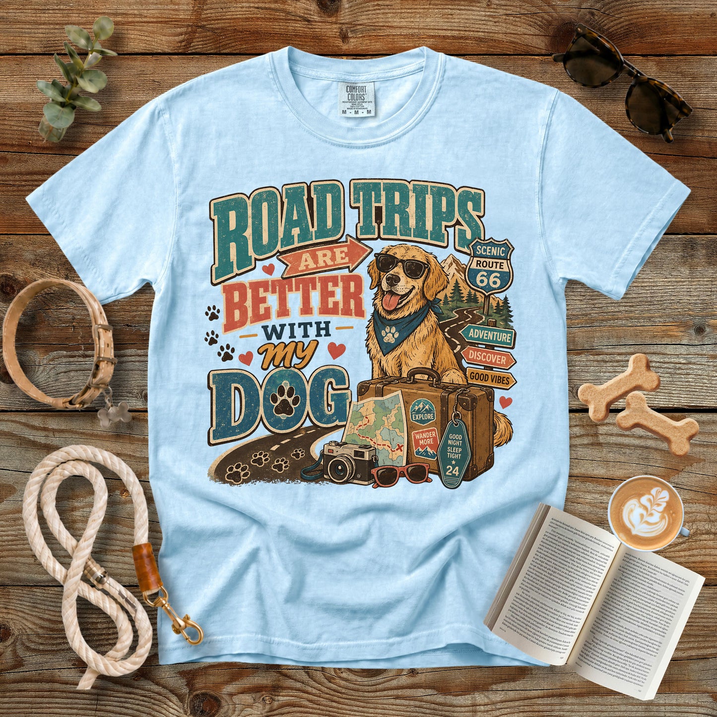 Road Trips Are Better With My Dog T-Shirt | Comfort Colors 1717 Dog Mom Tee