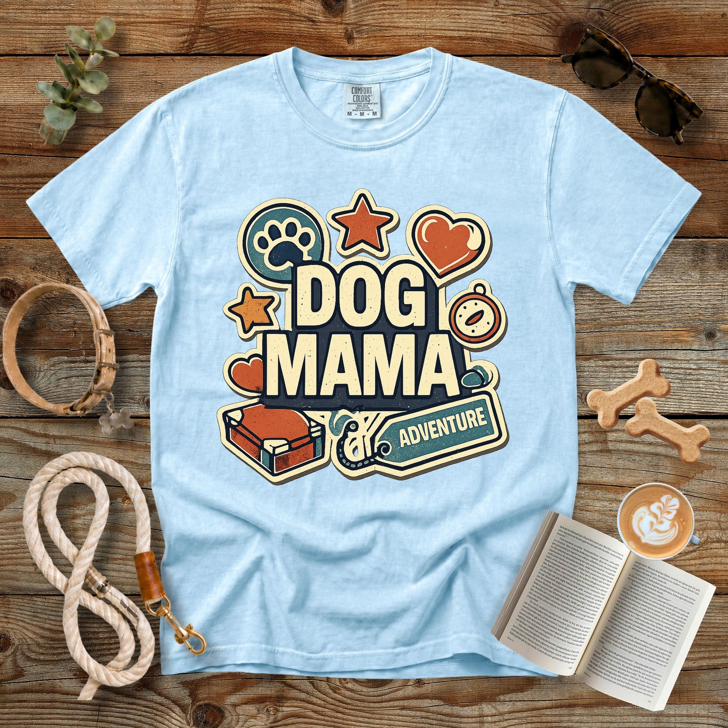 Dog Mama Adventure T-Shirt | Comfort Colors 1717 Retro Dog Mom Graphic Tee