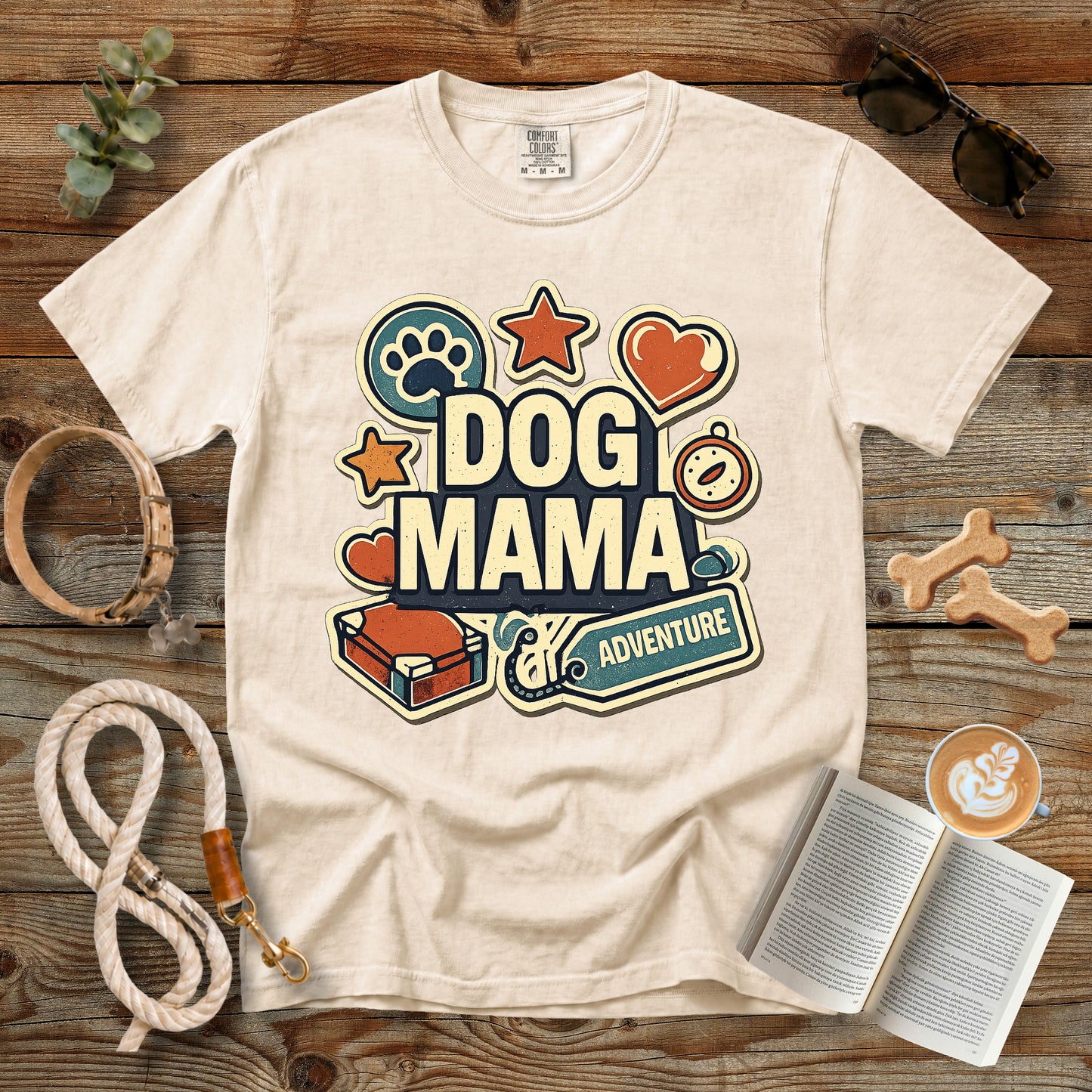 Dog Mama Adventure T-Shirt | Comfort Colors 1717 Retro Dog Mom Graphic Tee