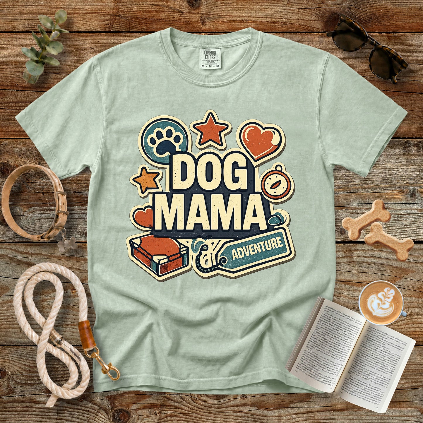 Dog Mama Adventure T-Shirt | Comfort Colors 1717 Retro Dog Mom Graphic Tee