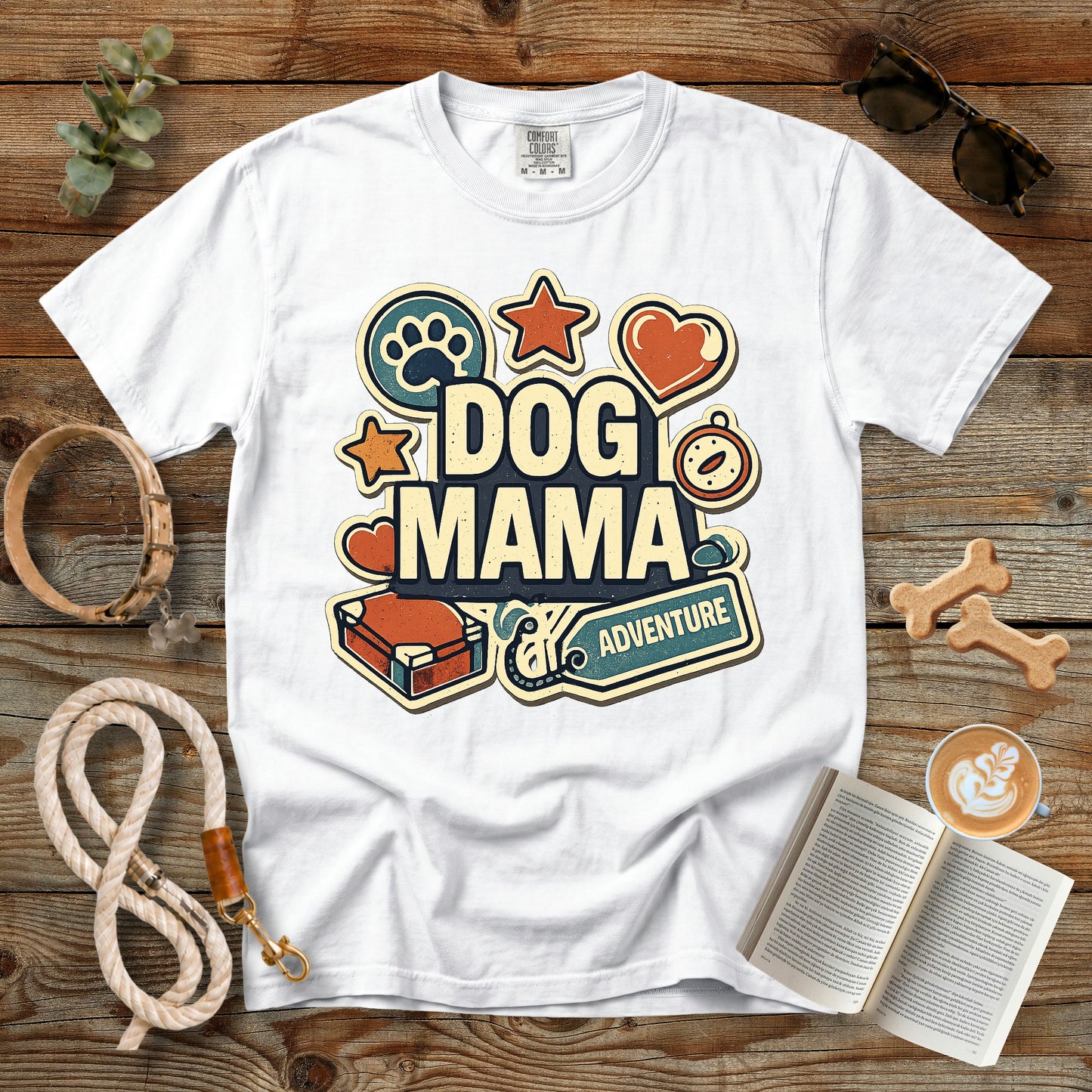 Dog Mama Adventure T-Shirt | Comfort Colors 1717 Retro Dog Mom Graphic Tee