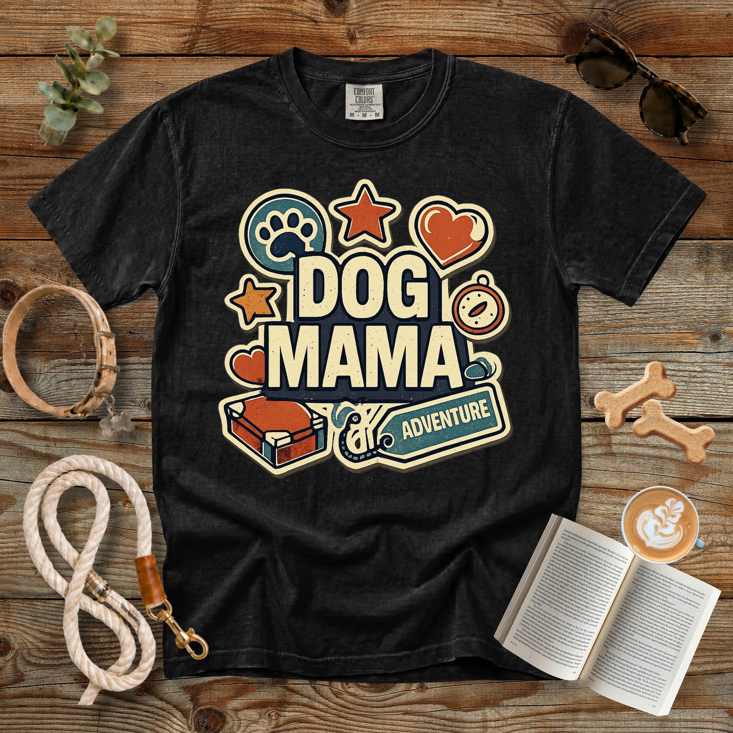 Dog Mama Adventure T-Shirt | Comfort Colors 1717 Retro Dog Mom Graphic Tee